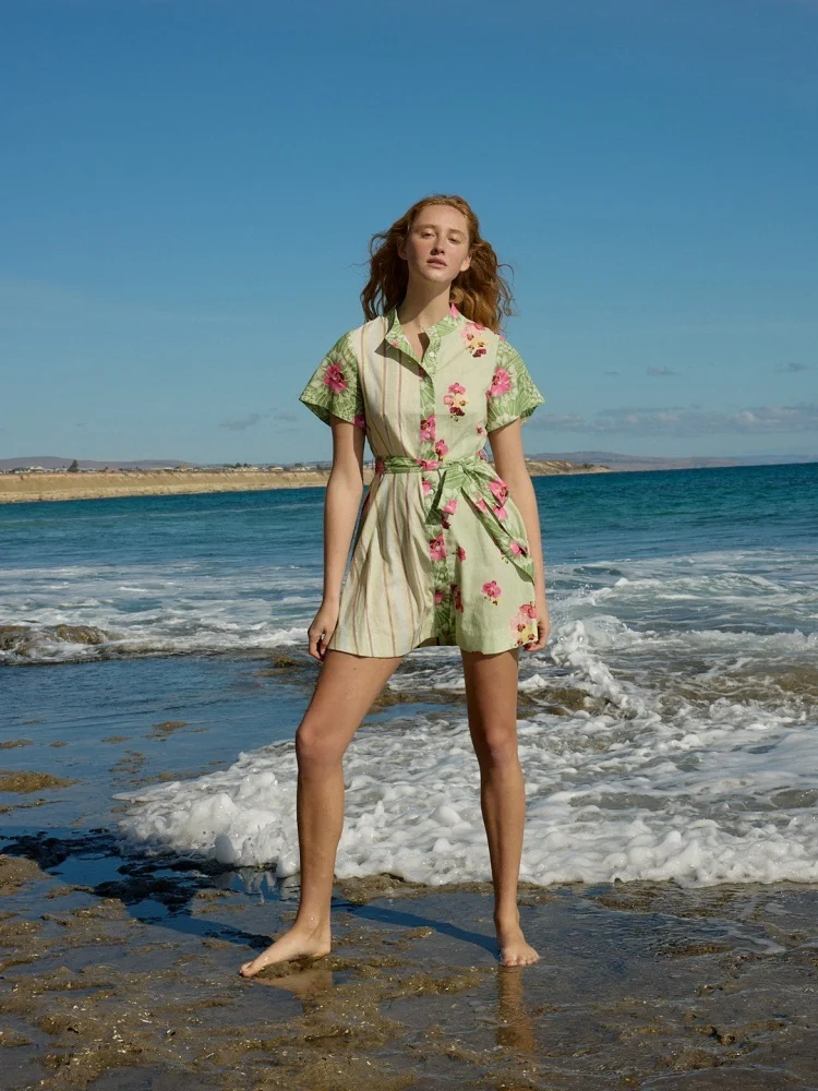 Susan Australian Fashion Cotton Linen Green Floral Stripe Belted Waist Dress Women Short Style Holiday Wind Loose Fit Short S...
Susan Australian Fashion Cotton Linen Green Floral Stripe Belted Waist Dress Women Short Style Holiday Wind Loose Fit Short S...
