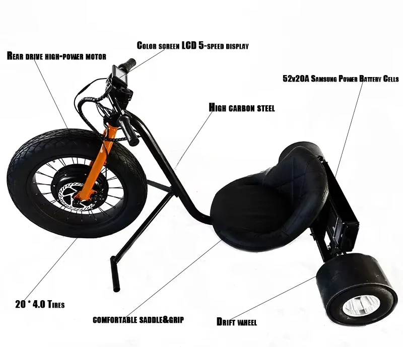 -Мощный 48 В электрический дрифт-трайк, передняя ступица, двигатель для детей, картинга, подростков, взрослых, литиевая батарея, источник питания, система дискового тормоза
-Мощный 48 В электрический дрифт-трайк, передняя ступица, двигатель для детей, картинга, подростков, взрослых, литиевая батарея, источник питания, система дискового тормоза