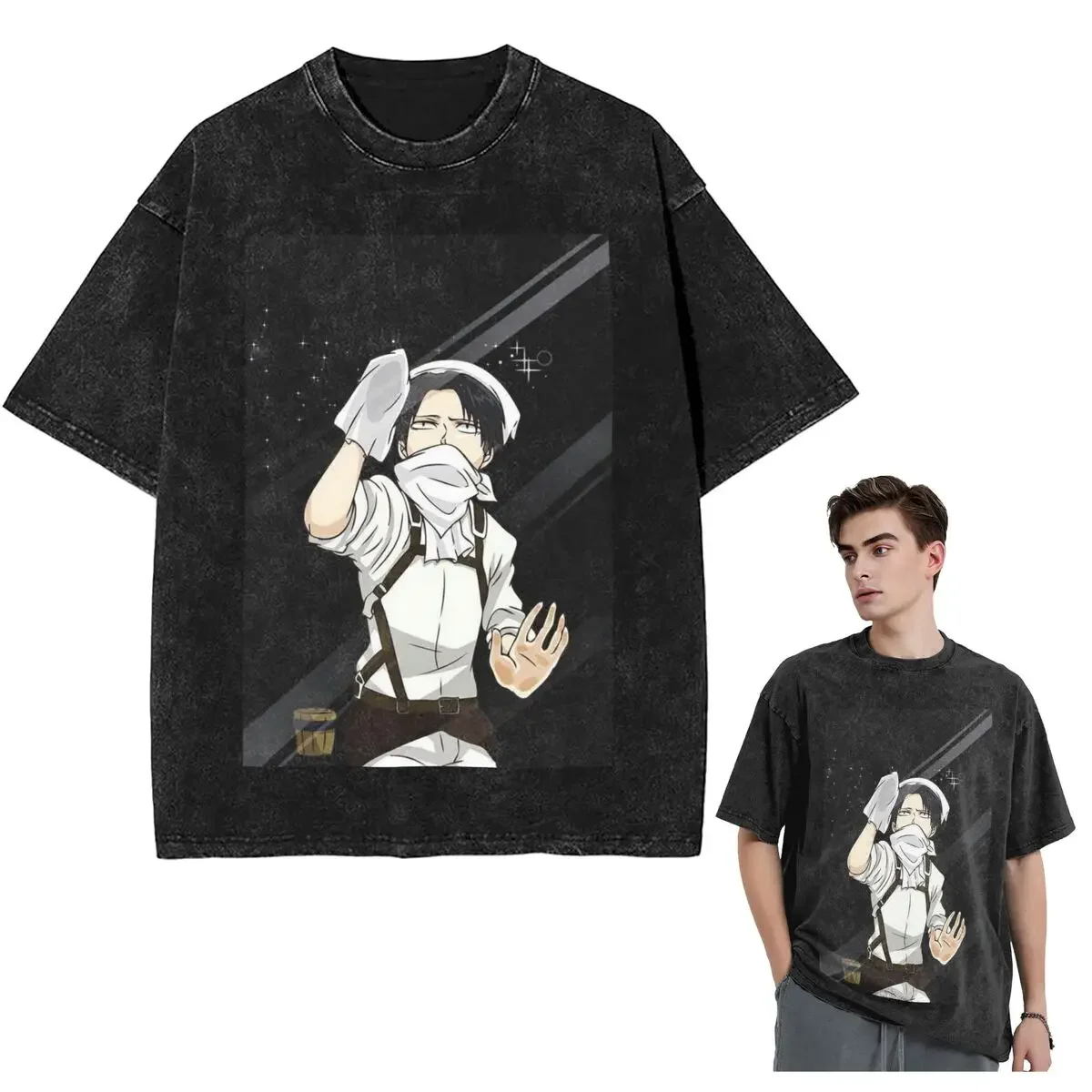 Streetwear T-Shirts Levi Ackerman Attack On Titan Washed T Shirt Short Sleeve Hip Hop T-Shirt Tops Tees for Men Women
Streetwear T-Shirts Levi Ackerman Attack On Titan Washed T Shirt Short Sleeve Hip Hop T-Shirt Tops Tees for Men Women