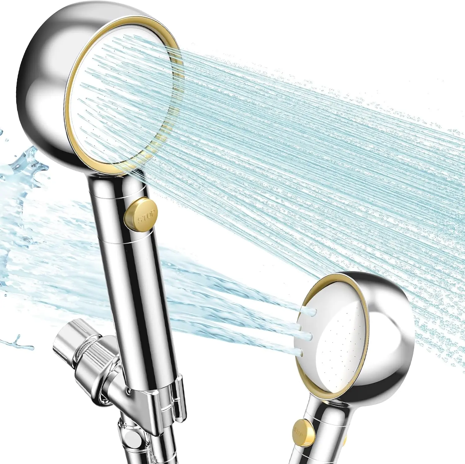 High Pressure Filtered Shower Head with Handheld, 360° Rotating Panel, 5 Spray Modes, Anti-Clog Nozzles, Hard Water Filter, 59" Hose & Adjustable Bracket
High Pressure Filtered Shower Head with Handheld, 360° Rotating Panel, 5 Spray Modes, Anti-Clog Nozzles, Hard Water Filter, 59" Hose & Adjustable Bracket