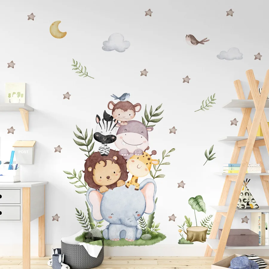 Cartoon Cute Lion Elephant Giraffe Tree Forest Animal Wall Stickers for Bedroom Living Room Nursery Decoration Wall Decals
Cartoon Cute Lion Elephant Giraffe Tree Forest Animal Wall Stickers for Bedroom Living Room Nursery Decoration Wall Decals