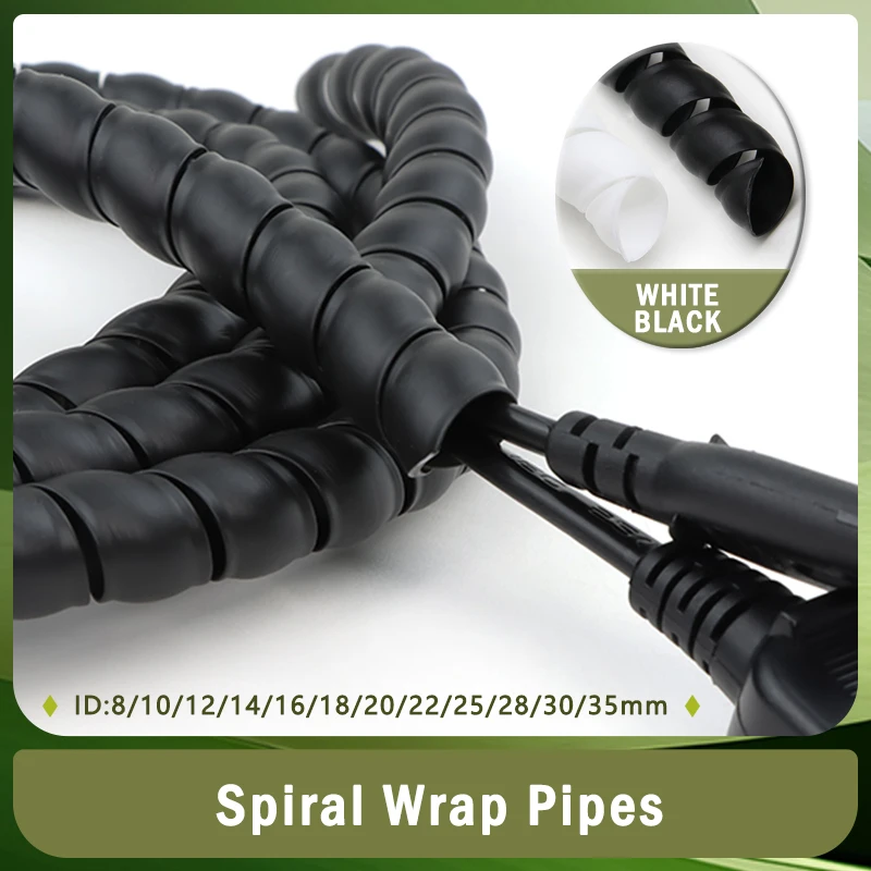 1~10M Black/White Spiral Wrap Pipe Tube 8/10/12/14/16/18/20/22/25/28/30/35mm Cable Sleeve Protection Wire Line Organizer
1~10M Black/White Spiral Wrap Pipe Tube 8/10/12/14/16/18/20/22/25/28/30/35mm Cable Sleeve Protection Wire Line Organizer