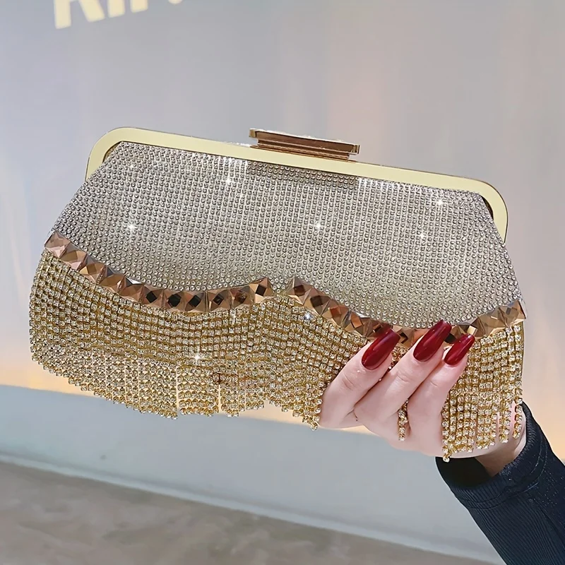 Tassel Rhinestone , Glitter Evening Clutch Bag, Women's Cocktail Party Purse For Wedding Prom for Carnaval Music Festival
Tassel Rhinestone , Glitter Evening Clutch Bag, Women's Cocktail Party Purse For Wedding Prom for Carnaval Music Festival