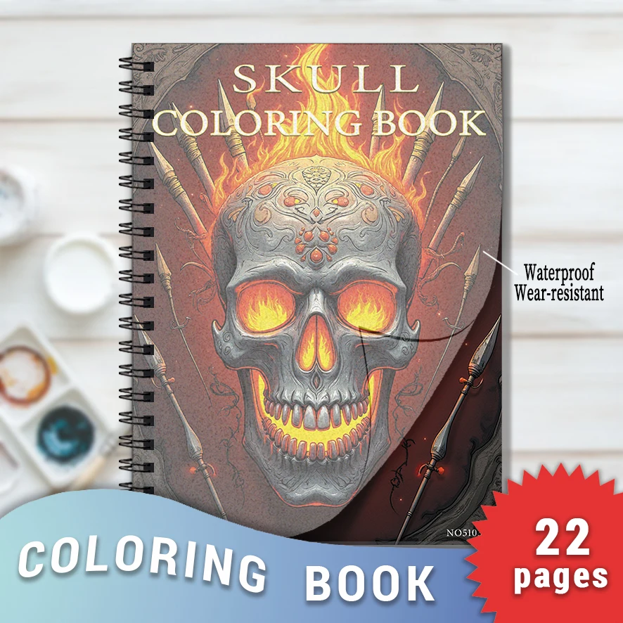 Skull Coloring Book for Adults - 8.3x11.2 inches 22 pages coloring book - helps relieve stress and soothe emotions
Skull Coloring Book for Adults - 8.3x11.2 inches 22 pages coloring book - helps relieve stress and soothe emotions
