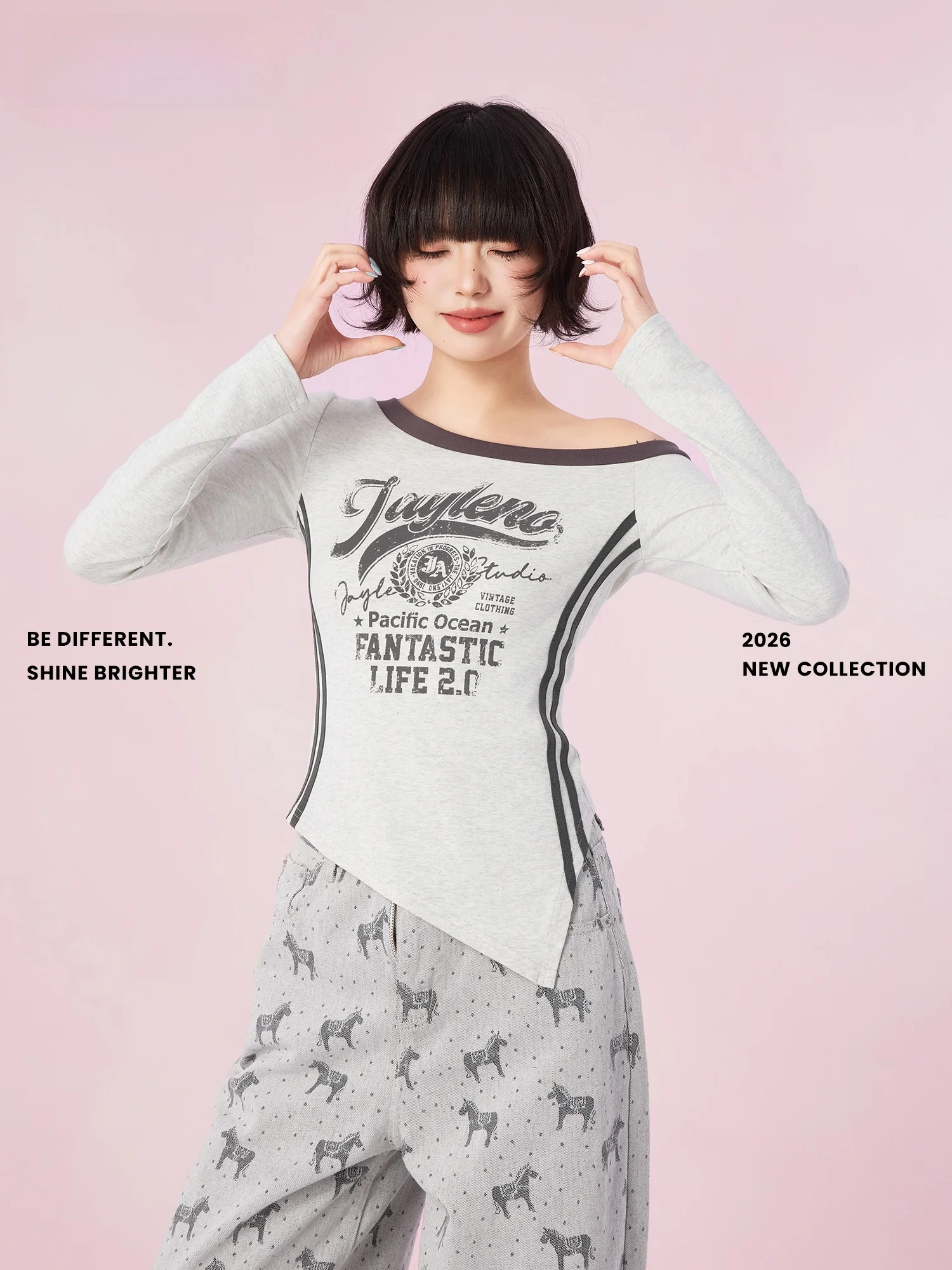 Spring New Style DiDi MAX Slim Fit Long Sleeve Top Asymmetrical Hem Grey Vintage Women's Knittedwear Cotton Crew Neck
Spring New Style DiDi MAX Slim Fit Long Sleeve Top Asymmetrical Hem Grey Vintage Women's Knittedwear Cotton Crew Neck