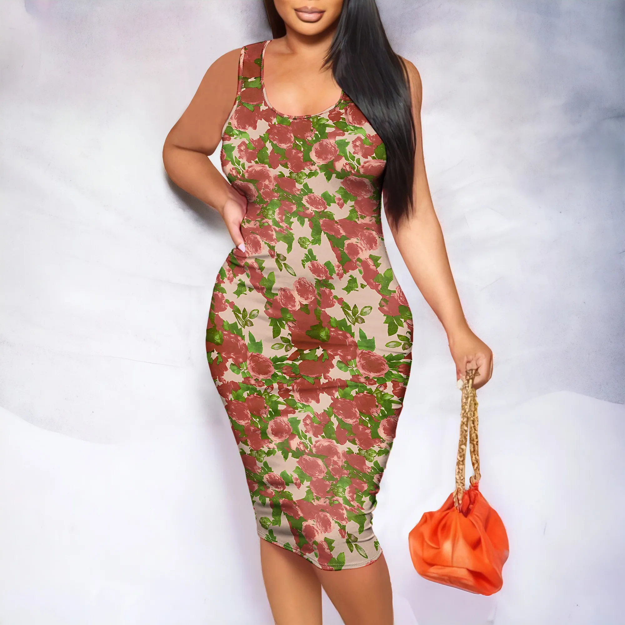 Floral Print Sleeveless Dress, Round Neck Wide Strap Midi Dress, Bodycon Summer Dress for Women, Casual Party Wear, XS-2XL
Floral Print Sleeveless Dress, Round Neck Wide Strap Midi Dress, Bodycon Summer Dress for Women, Casual Party Wear, XS-2XL