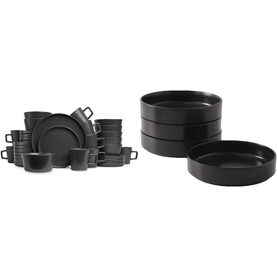 Набор черной матовой посуды из 32 предметов с черной керамограниткой, набор мисок для макарон из 4 предметов для современных столовых комнат, элегантные настройки стола Du
Набор черной матовой посуды из 32 предметов с черной керамограниткой, набор мисок для макарон из 4 предметов для современных столовых комнат, элегантные настройки стола Du