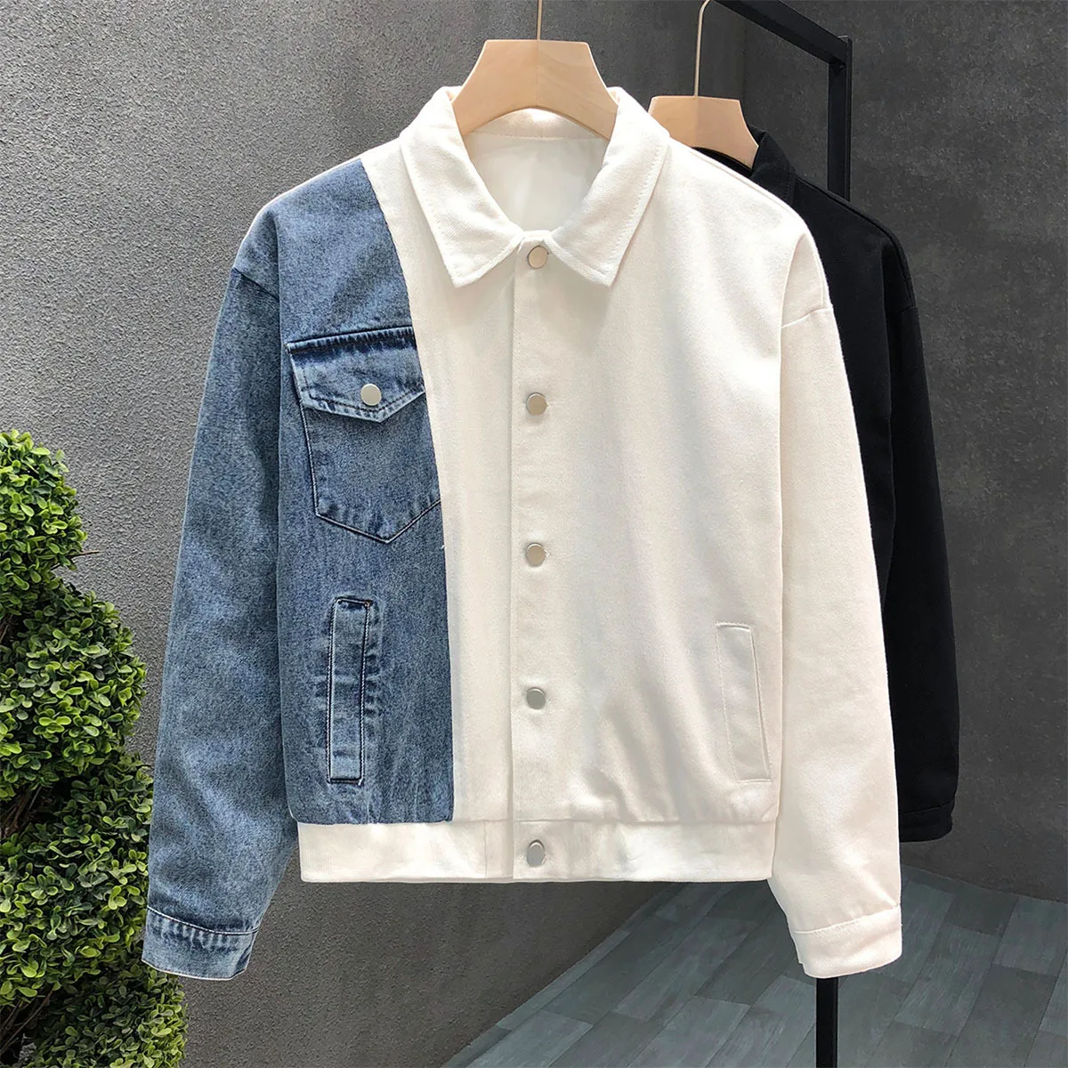 Men's Denim Splicing Jacket American Spring Autumn Casual Lapel Jackets Fashion High Street Patchwork Male Handsome Coat
Men's Denim Splicing Jacket American Spring Autumn Casual Lapel Jackets Fashion High Street Patchwork Male Handsome Coat