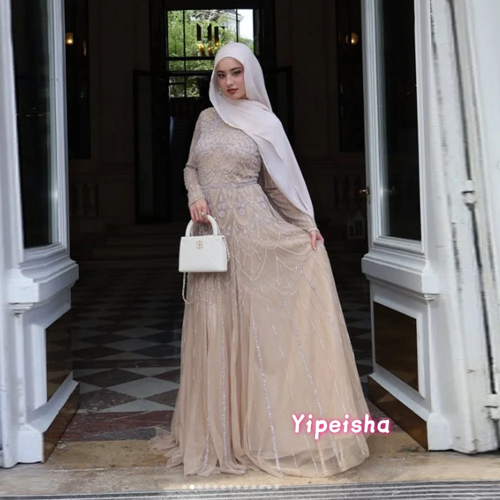 Luxury Hijab Modest Muslim Sequins Beaded Evening Dress For Formal Occasion Long Sleeves Prom Gowns Customized
Luxury Hijab Modest Muslim Sequins Beaded Evening Dress For Formal Occasion Long Sleeves Prom Gowns Customized
