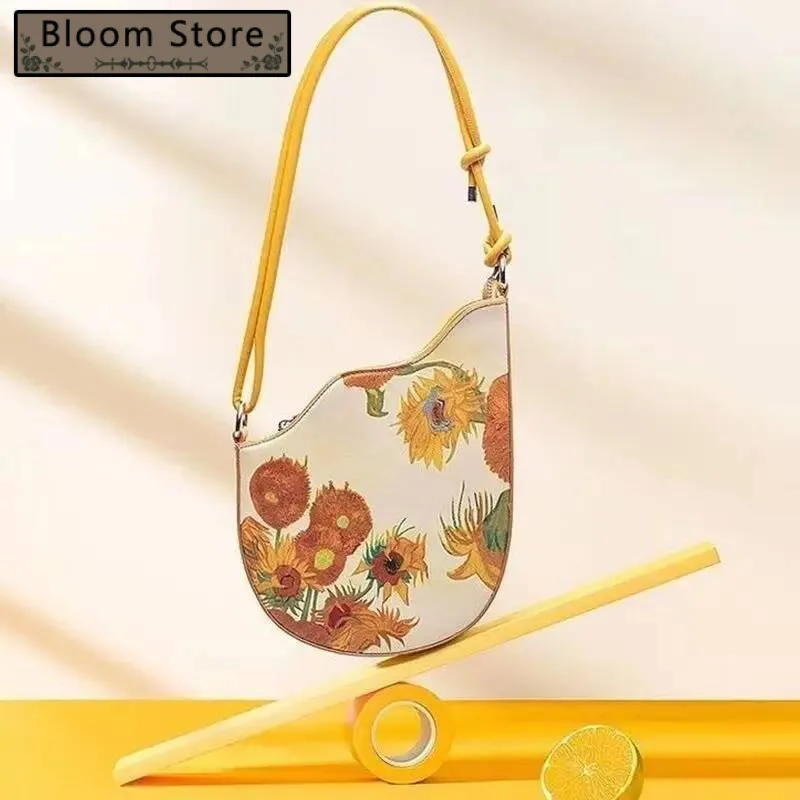 Retro Suower Rope Knot Shoulder Bags Women Yellow Oil Painting Leather Wave Edge Handbag Ladies Fashion Niche Underarm Bag
Retro Suower Rope Knot Shoulder Bags Women Yellow Oil Painting Leather Wave Edge Handbag Ladies Fashion Niche Underarm Bag