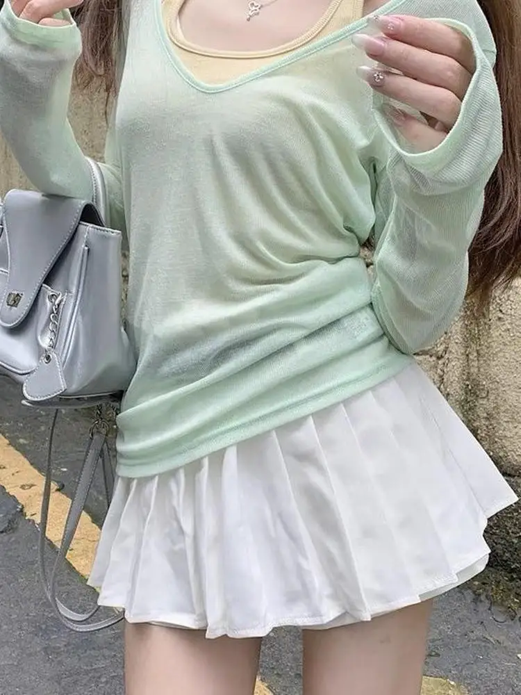 Summer New Sle 2025 Girl's Slim Fit Long Sve Cover up Top with Strap Tee Piece Set Faionable Casual High Waist Skirt
Summer New Sle 2025 Girl's Slim Fit Long Sve Cover up Top with Strap Tee Piece Set Faionable Casual High Waist Skirt