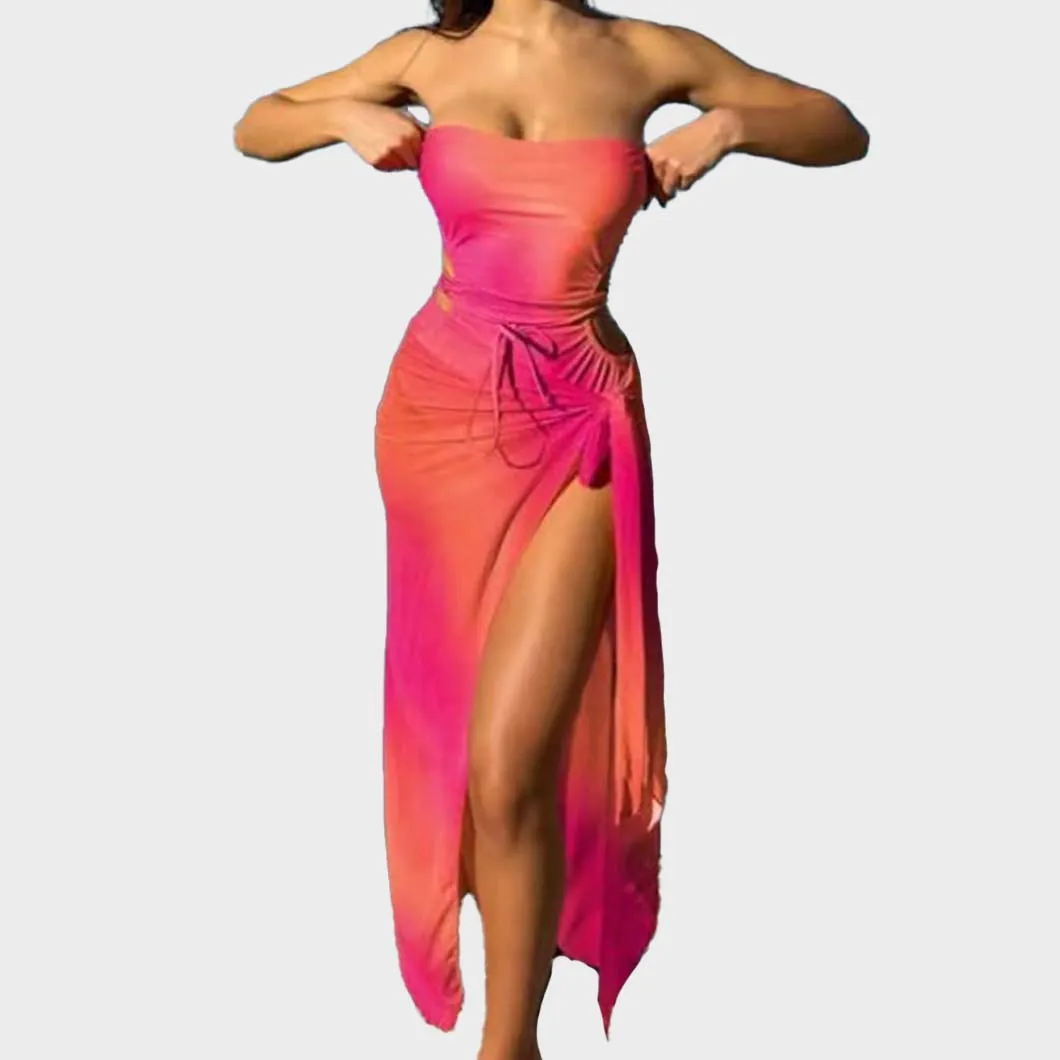 Beach vacation bikini swimsuits women's gradient strap swimsuits plunging two-piece swimsuits
Beach vacation bikini swimsuits women's gradient strap swimsuits plunging two-piece swimsuits