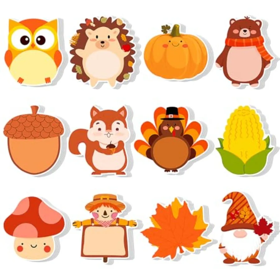 24 Pads 480 Sheets Thanksgiving Cute Sticky Notes, Kawaii Fun Animal Sticky Notes Mini Cartoon Notes Pads Bulk Memo Self Adhesi
24 Pads 480 Sheets Thanksgiving Cute Sticky Notes, Kawaii Fun Animal Sticky Notes Mini Cartoon Notes Pads Bulk Memo Self Adhesi
