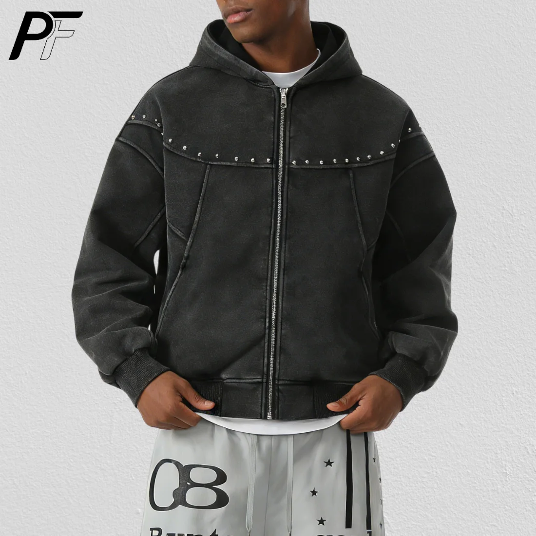 American Retro Studded Zip Up Hoodie Unisex Y2K Vintage Hooded Coat With Metal Rivet Trendy Casual Crop Jacket For Daily Wear
American Retro Studded Zip Up Hoodie Unisex Y2K Vintage Hooded Coat With Metal Rivet Trendy Casual Crop Jacket For Daily Wear