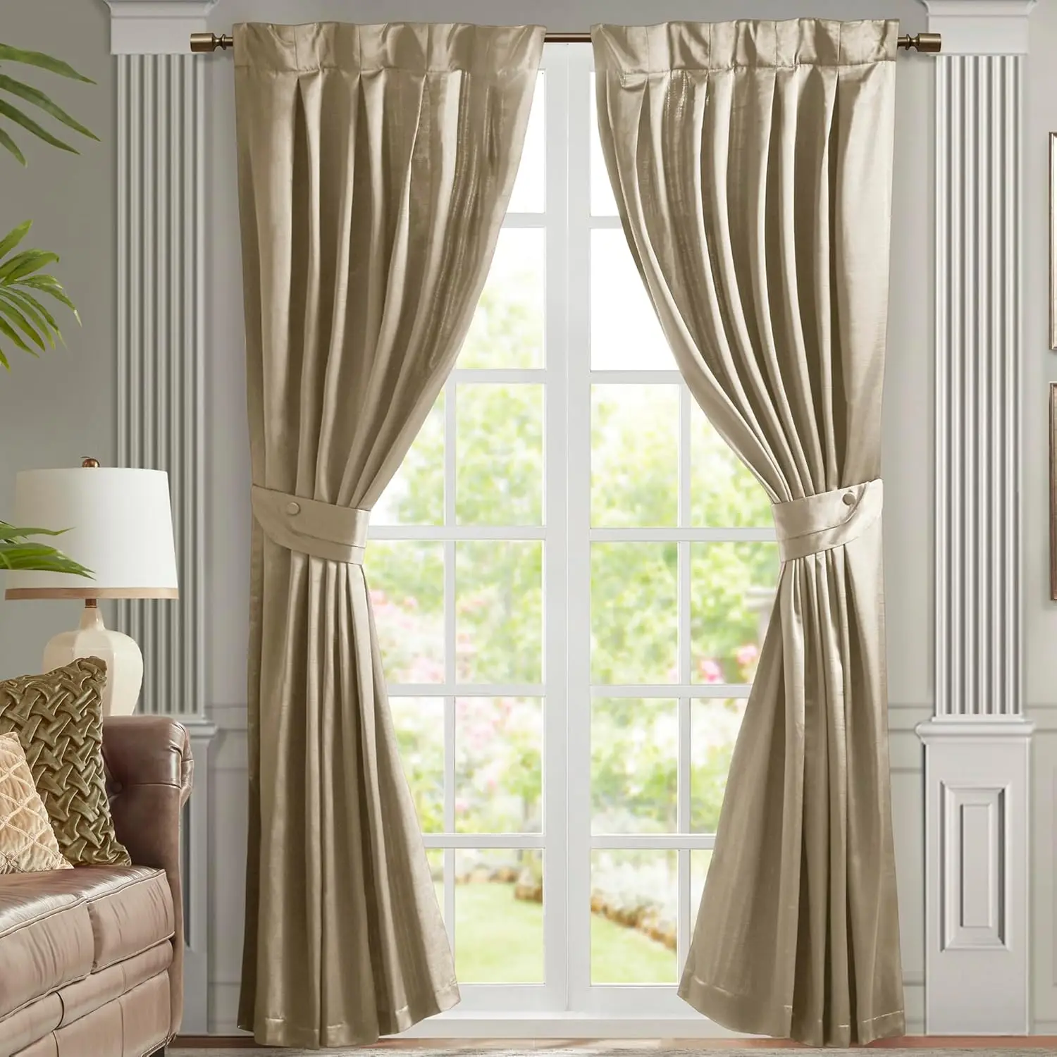 Satin Single Piece Luxurious Curtain for Living Room Window, Lustrous Antique Satin Window Curtain for Bedroom, Dual Han
Satin Single Piece Luxurious Curtain for Living Room Window, Lustrous Antique Satin Window Curtain for Bedroom, Dual Han