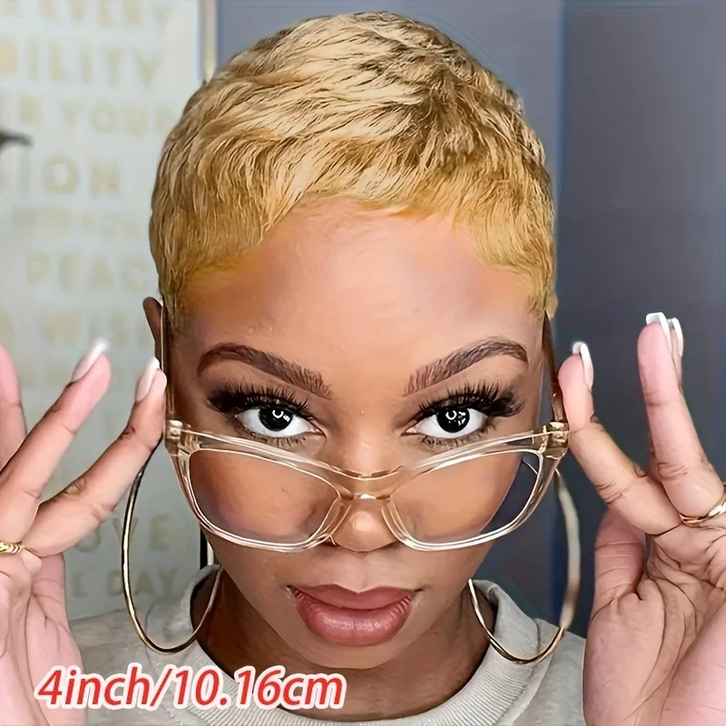 Pixie Short Cut Human hair Wigs blonde Color Wigs For Women Machine Made Wigs
Pixie Short Cut Human hair Wigs blonde Color Wigs For Women Machine Made Wigs