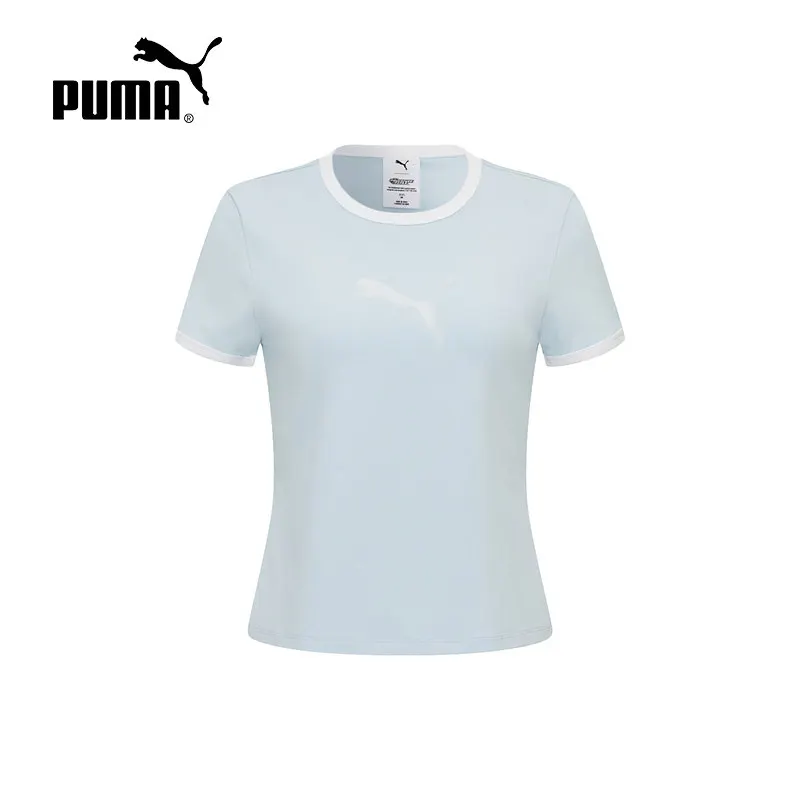 PUMA 637865-68 Women Ringer T-Shirt Cotton Blend Soft Breathable Cat & Heart Print Crew Neck Daily Sports Light Blue Short Sleev
PUMA 637865-68 Women Ringer T-Shirt Cotton Blend Soft Breathable Cat & Heart Print Crew Neck Daily Sports Light Blue Short Sleev