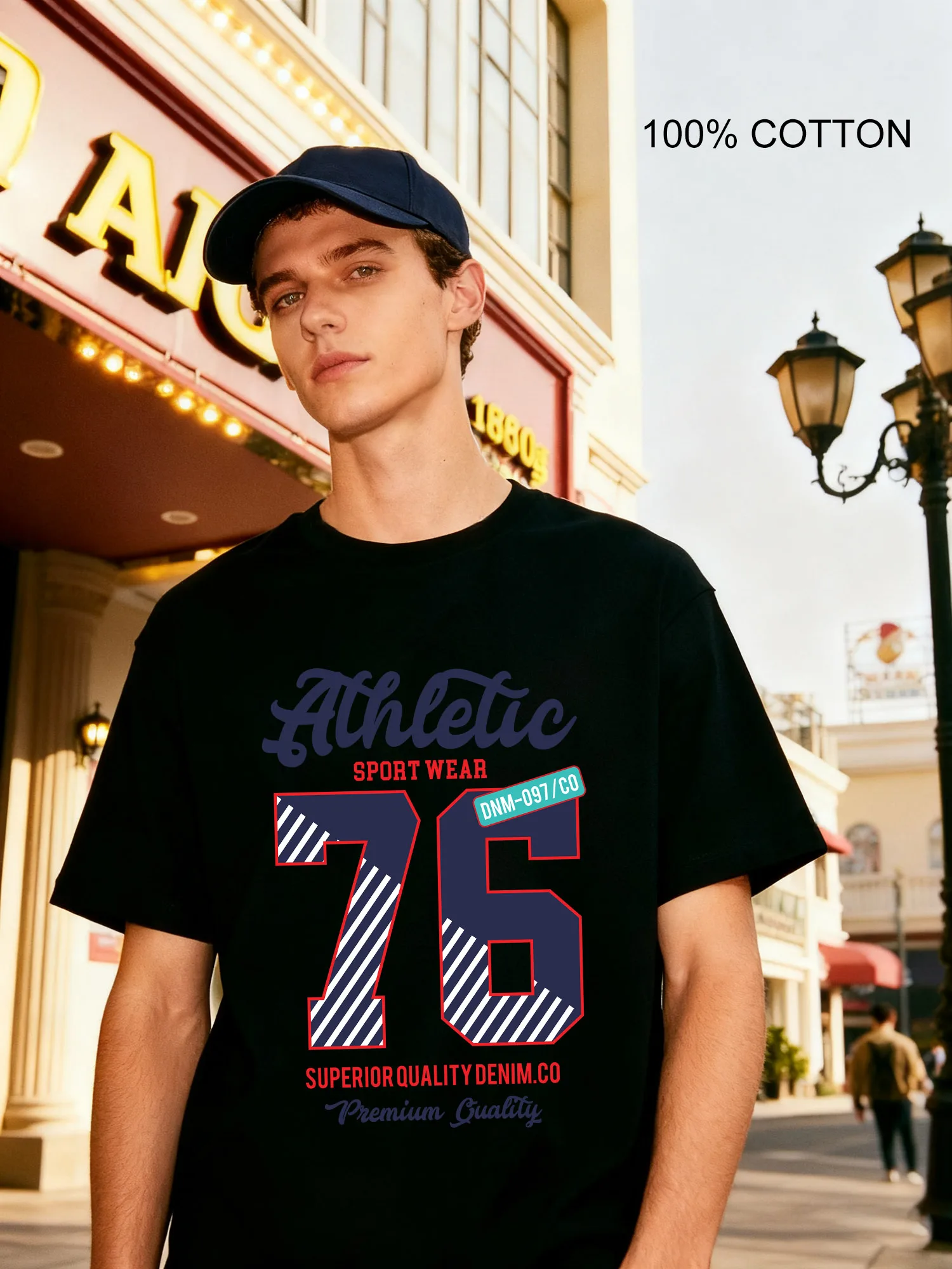 Athletic 76 Men's T-Shirts Casual Design Crew Neck T-Shirt 180g Street 100% Cotton
Athletic 76 Men's T-Shirts Casual Design Crew Neck T-Shirt 180g Street 100% Cotton