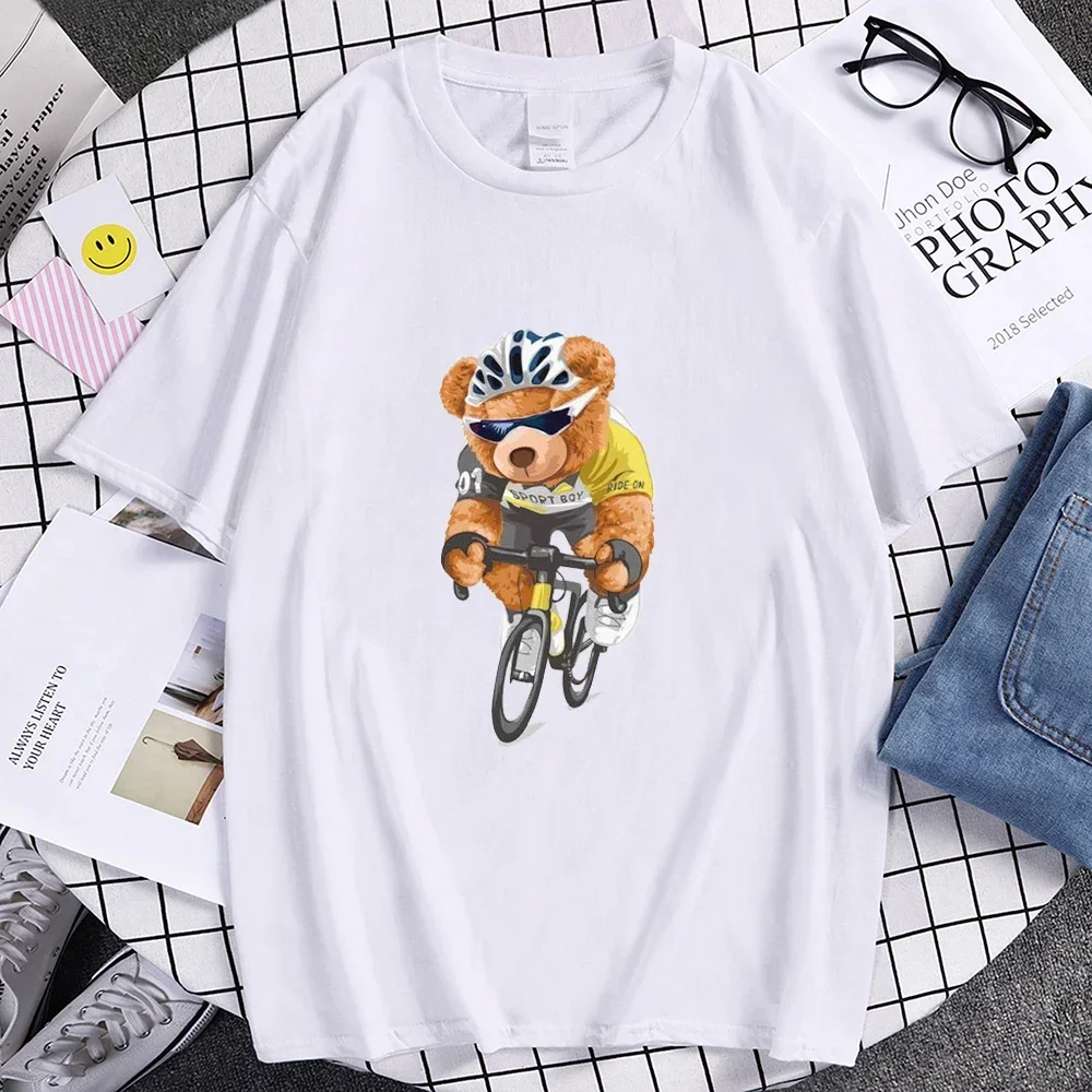 Men's Funny Bike Bear Printed T-shirts Summer Short Sleeve Casual Tees Unisex Harajuku Y2k Designer Tops Oversize Streetwear
Men's Funny Bike Bear Printed T-shirts Summer Short Sleeve Casual Tees Unisex Harajuku Y2k Designer Tops Oversize Streetwear