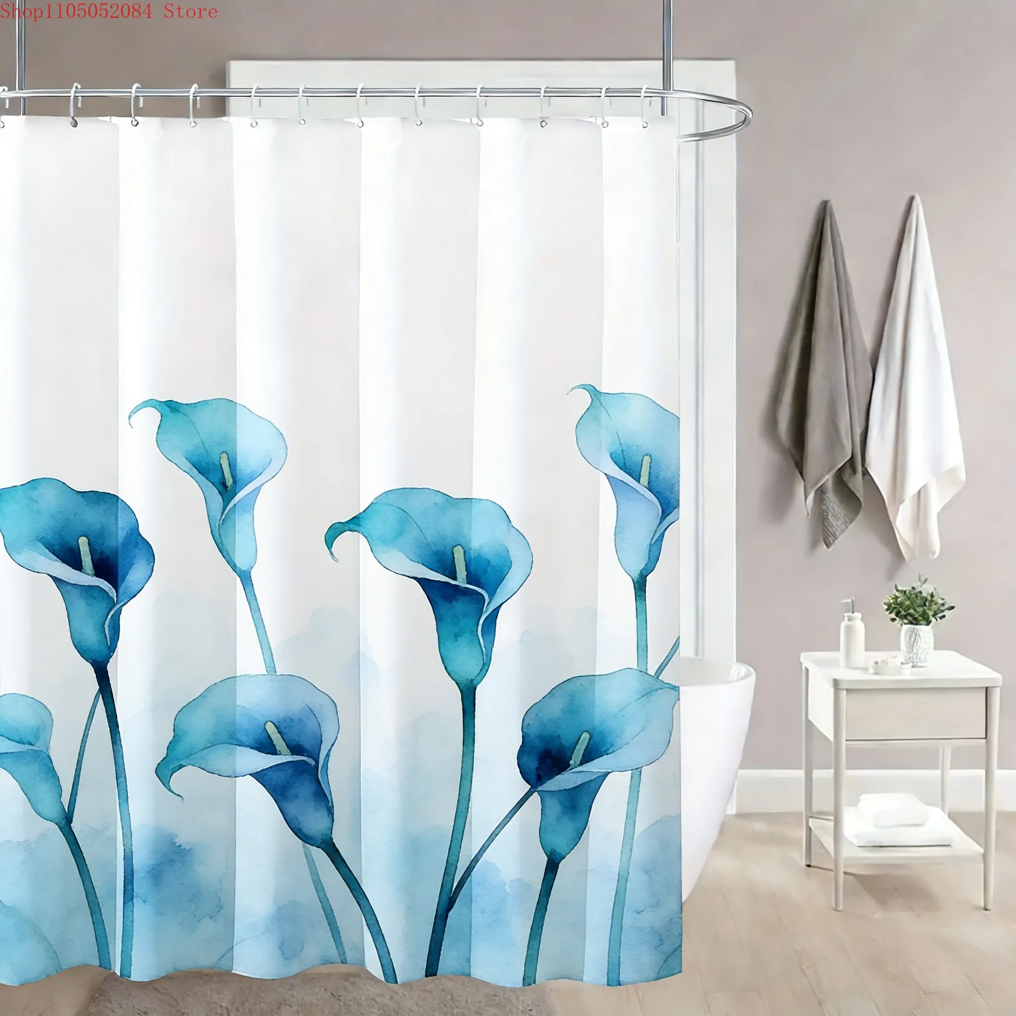 Blue Calla Lily Watercolor Floral Waterproof Shower Curtain
Blue Calla Lily Watercolor Floral Waterproof Shower Curtain
