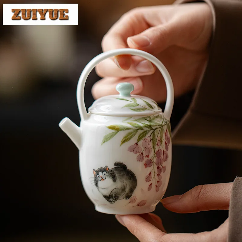135ml Hand Drawn Cat Teapot Luxury Tea Infuser Pot Household Tea Maker Kettle With Ball Hole Tableware Collection Supplies Gift
135ml Hand Drawn Cat Teapot Luxury Tea Infuser Pot Household Tea Maker Kettle With Ball Hole Tableware Collection Supplies Gift