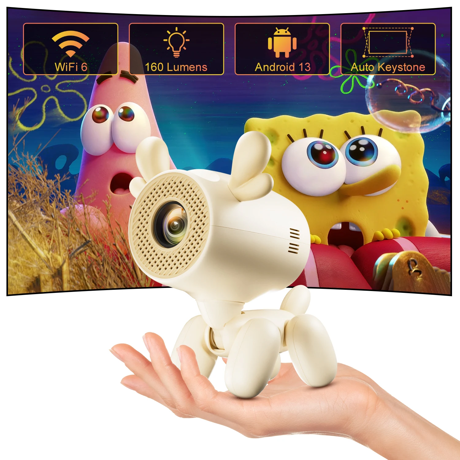 Salange JY320LI Mini Projector Android13 2GB16GB 720P WiFi6 BT5.0 Auto Keystone Home Cinema Pocket Outdoor Movie Cute Child Gift
Salange JY320LI Mini Projector Android13 2GB16GB 720P WiFi6 BT5.0 Auto Keystone Home Cinema Pocket Outdoor Movie Cute Child Gift