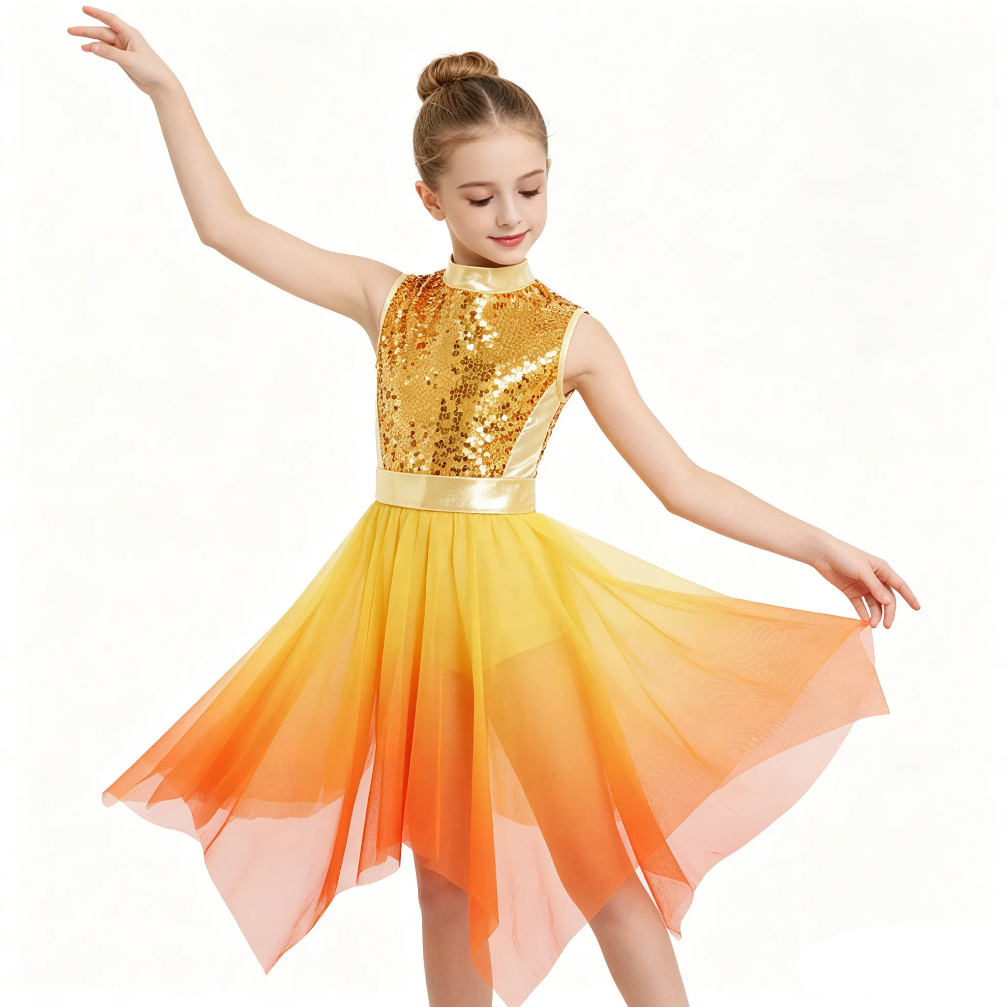 Girls Liturgical Worship Praise Dress Modern Lyrical Dance Performance Costume Sleeveless Shiny Sequins Sheer Mesh Tunic Robe
Girls Liturgical Worship Praise Dress Modern Lyrical Dance Performance Costume Sleeveless Shiny Sequins Sheer Mesh Tunic Robe