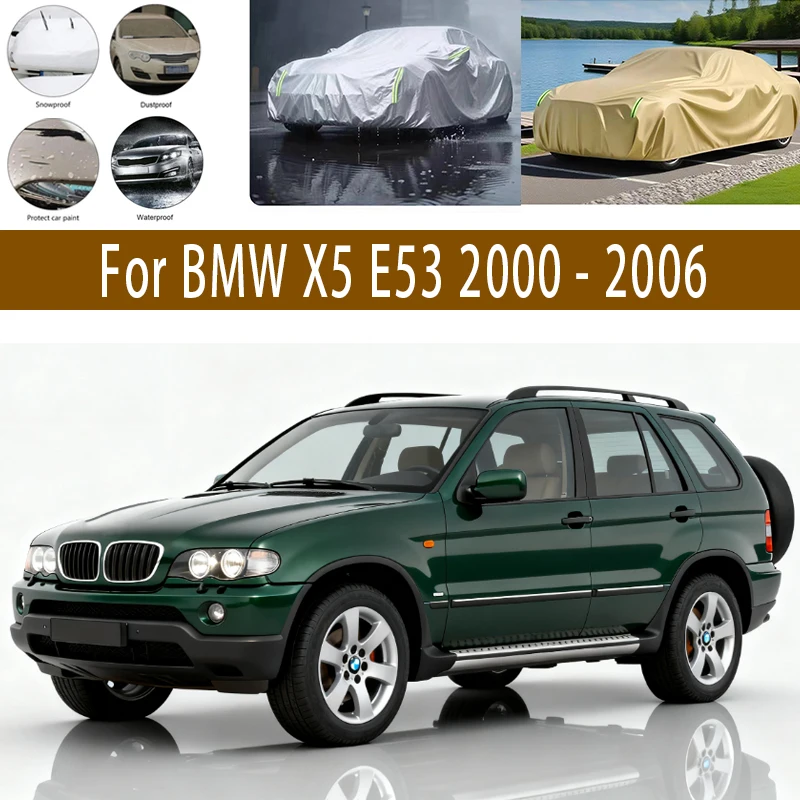 For BMW X5 E53 2000 - 2006 Outdoor Protection Full Car Covers Snow Cover Sunshade Waterproof Dustproof Exterior Car accessories
For BMW X5 E53 2000 - 2006 Outdoor Protection Full Car Covers Snow Cover Sunshade Waterproof Dustproof Exterior Car accessories