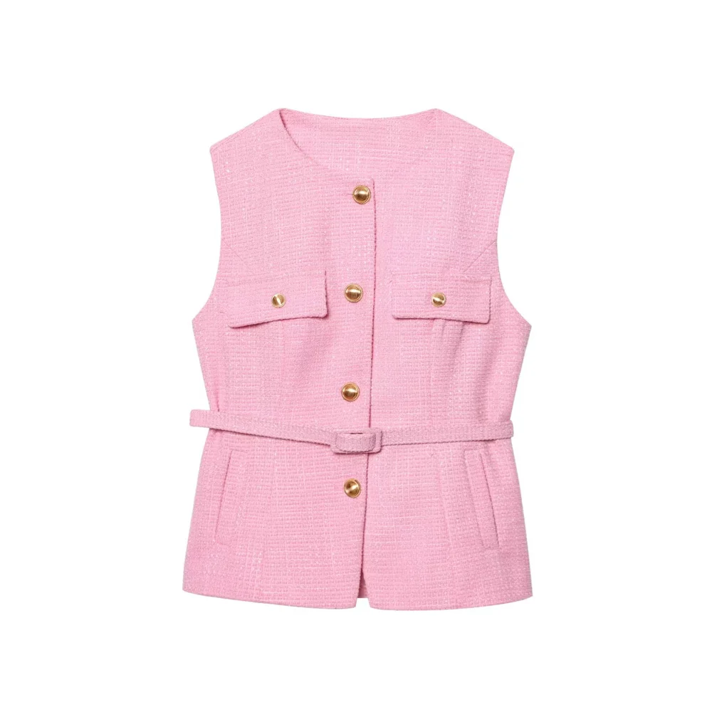 UNIZERA Women's Belt Texture Tank Top Solid Color Round Neck Buckle Decoration Spring/Summer New Women's Wear
UNIZERA Women's Belt Texture Tank Top Solid Color Round Neck Buckle Decoration Spring/Summer New Women's Wear