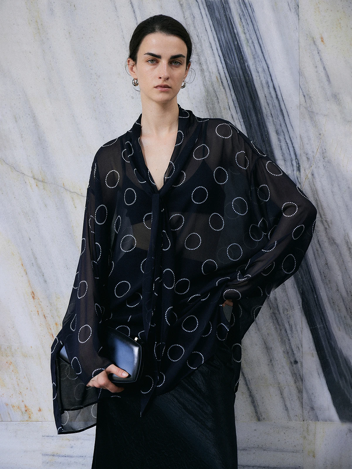 Modern Loose Women's Checkered Shirt with Sash Commute Style White Polka Dot Long Sleeve Business Casual Office Wear
Modern Loose Women's Checkered Shirt with Sash Commute Style White Polka Dot Long Sleeve Business Casual Office Wear
