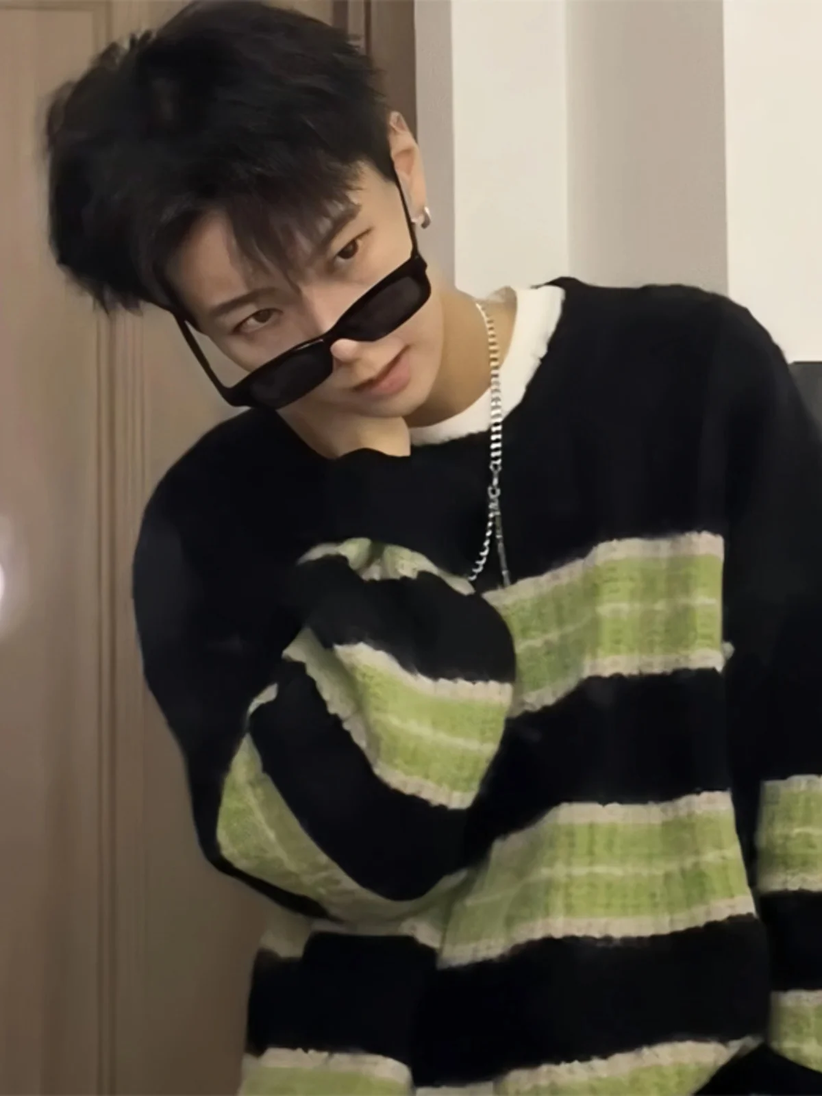 Color Blo Striped Men's Knitwear Lazy Sle Hiphop Trendy Couple's High-End Feeling Outerwear Autumn Season Casual Wear
Color Blo Striped Men's Knitwear Lazy Sle Hiphop Trendy Couple's High-End Feeling Outerwear Autumn Season Casual Wear