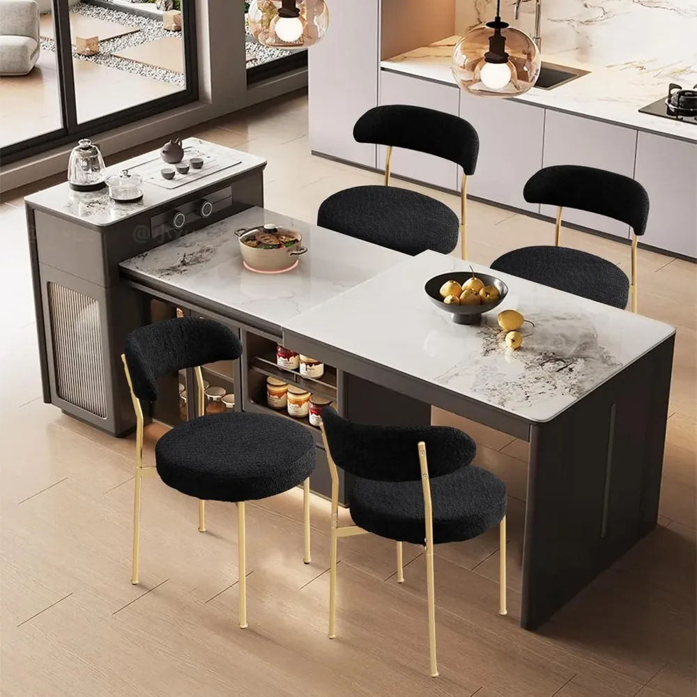 Dining Chairs , Kitchen Dining Room Chairs Curved Backrest Upholstered Mid Century Modern Dining Chairs with Golden Metal Legs
Dining Chairs , Kitchen Dining Room Chairs Curved Backrest Upholstered Mid Century Modern Dining Chairs with Golden Metal Legs