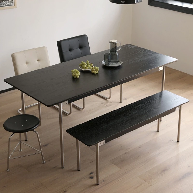 Medieval simple dining table retro Japanese rectangular dining table combination
Medieval simple dining table retro Japanese rectangular dining table combination