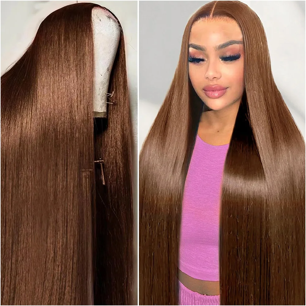#4 Chocolate Brown Bone Straight Lace Front Wigs 13x4 13x6 HD Transparent Lace Frontal Wig Pre Plucked Brazilian Remy Human Hair
#4 Chocolate Brown Bone Straight Lace Front Wigs 13x4 13x6 HD Transparent Lace Frontal Wig Pre Plucked Brazilian Remy Human Hair
