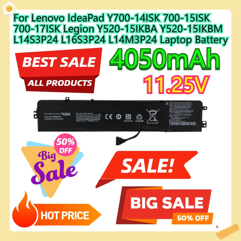 For Lenovo IdeaPad Y700-14ISK 700-15ISK 700-17ISK Legion Y520-15IKBA Y520-15IKBM L14S3P24 L16S3P24 L14M3P24 Laptop Battery
For Lenovo IdeaPad Y700-14ISK 700-15ISK 700-17ISK Legion Y520-15IKBA Y520-15IKBM L14S3P24 L16S3P24 L14M3P24 Laptop Battery