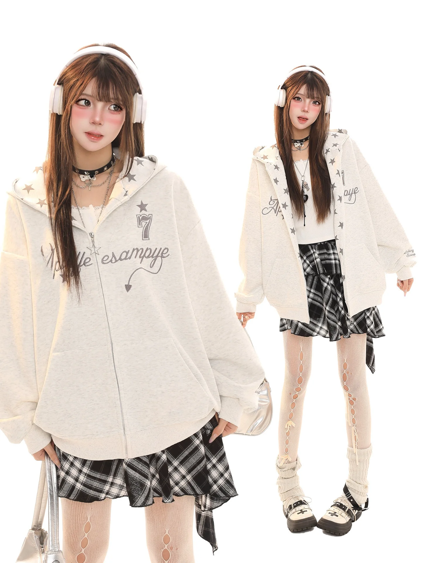 Casual Oversize Hoodie Cardigan Women's Spring Lightweight Asian Style Zipper Coat Letter Print Versatile Loose Fit Sweatshirt
Casual Oversize Hoodie Cardigan Women's Spring Lightweight Asian Style Zipper Coat Letter Print Versatile Loose Fit Sweatshirt