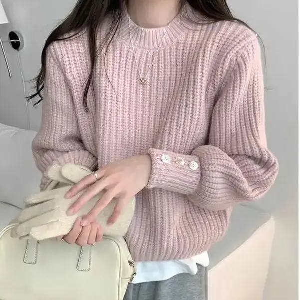 Knitted Tops Autumn Winter 2024 New Korean Style Beautiful Loose Pullover Sweater Women With High-End Long Sleeves
Knitted Tops Autumn Winter 2024 New Korean Style Beautiful Loose Pullover Sweater Women With High-End Long Sleeves