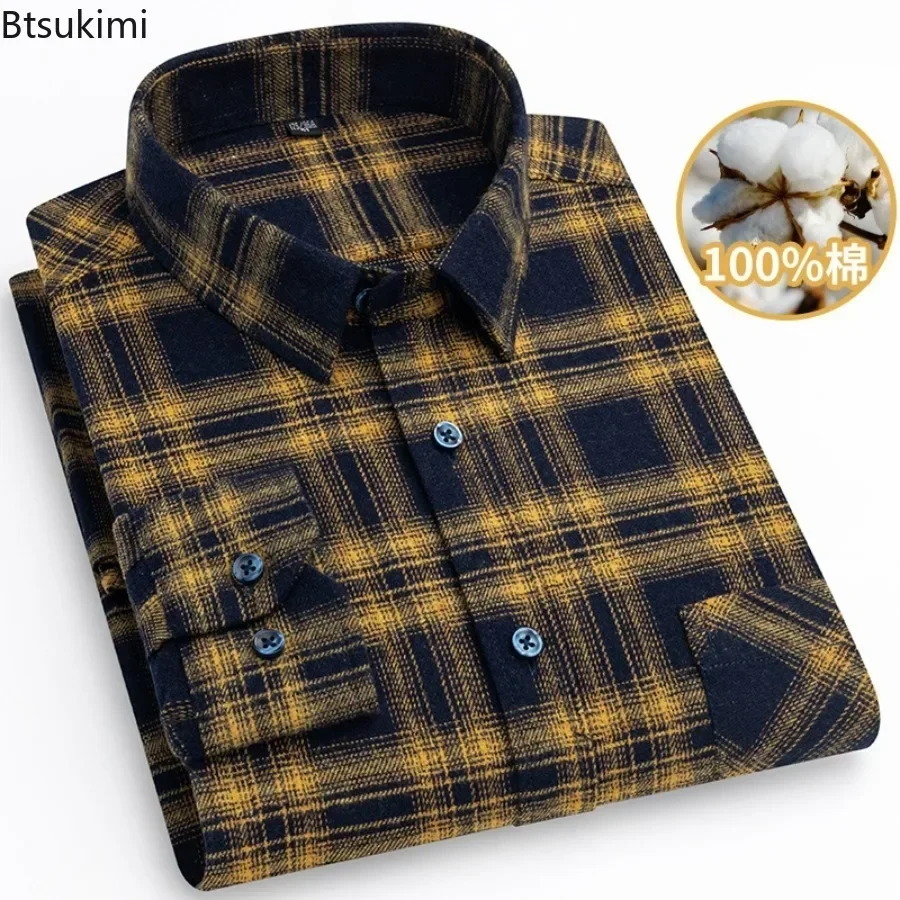 New 2025 Men's Cotton Plaid Long Sleeve Shirts Tops Pocket Design Casual Tops Slim Fit 100% Cotton Men's Casual Shirts Men Shirt
New 2025 Men's Cotton Plaid Long Sleeve Shirts Tops Pocket Design Casual Tops Slim Fit 100% Cotton Men's Casual Shirts Men Shirt