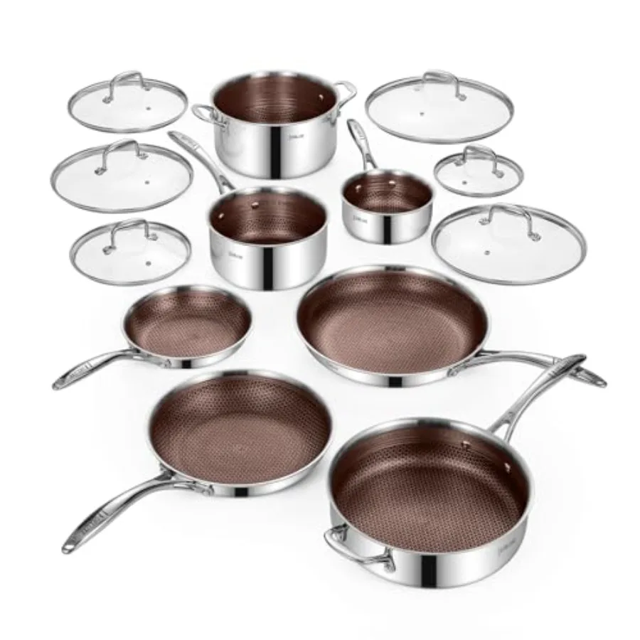 13 Piece Hybrid Ceramic Nonstick Cookware Set for home daily cooking: burgundy, ceramic nonstick, induction ready, PFOA free, c
13 Piece Hybrid Ceramic Nonstick Cookware Set for home daily cooking: burgundy, ceramic nonstick, induction ready, PFOA free, c