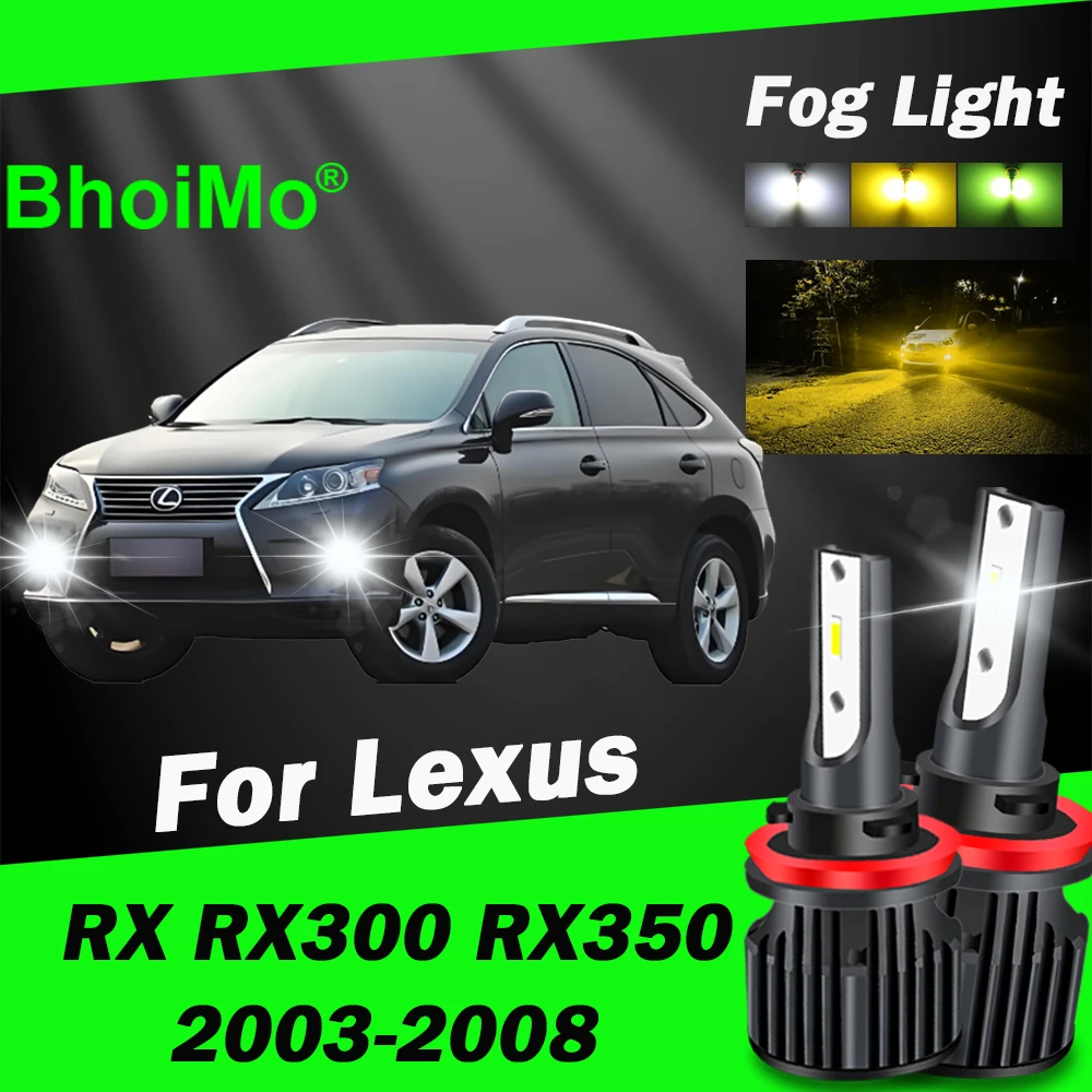 BhoiMo For Lexus RX RX300 RX350 2003 - 2008 Front Fog Light Lamp Led Bulb 2004 2005 2006 2007