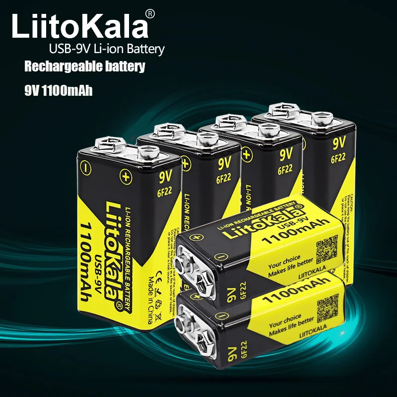 6PCS LiitoKala 9V 1100mah lithium ion rechargeable battery type-C USB battery 9V multimeter lithium microphone metal detector
6PCS LiitoKala 9V 1100mah lithium ion rechargeable battery type-C USB battery 9V multimeter lithium microphone metal detector