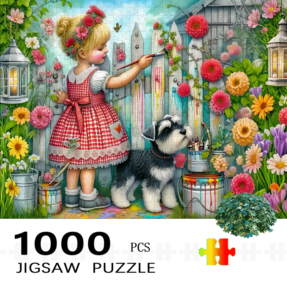 Большая головоломка 1000 шт. — маленькая девочка и собака с цветочной садовой сценаю, сложная головоломка 1000 шт. для взрослых и семьи, Vinta
Большая головоломка 1000 шт. — маленькая девочка и собака с цветочной садовой сценаю, сложная головоломка 1000 шт. для взрослых и семьи, Vinta