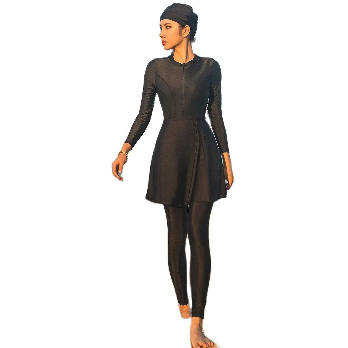 Buekini Musulmana Modest Muslim Swimsuit with Detachable Hood and Padded Chest Long Sleeve Bikini Set Borkini Femme Musulmane
Buekini Musulmana Modest Muslim Swimsuit with Detachable Hood and Padded Chest Long Sleeve Bikini Set Borkini Femme Musulmane