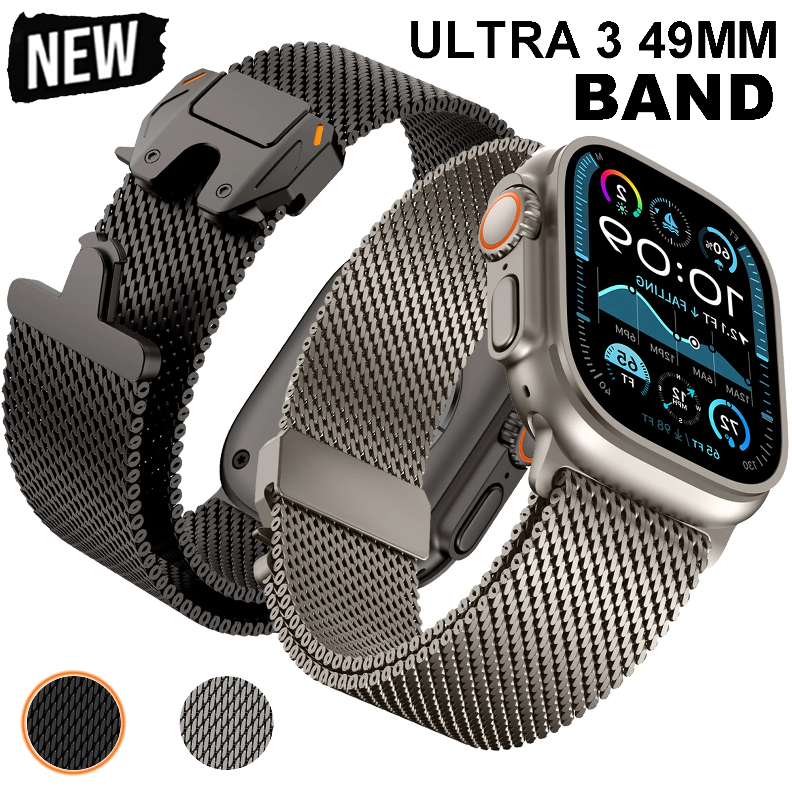 Milanese Loop Band for Apple Watch Ultra 2 3 49mm 46mm 42mm 45mm 44mm Parachute Buckle For iWatch Series 11 10 9 8 7 6 5SE Strap
Milanese Loop Band for Apple Watch Ultra 2 3 49mm 46mm 42mm 45mm 44mm Parachute Buckle For iWatch Series 11 10 9 8 7 6 5SE Strap