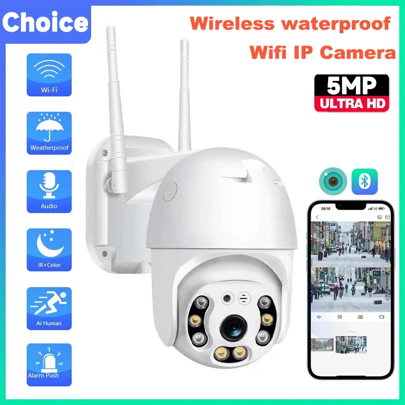 5MP PTZ IP WiFi Camera Outdoor IP66 Waterproof Surveillance Cam PIR Human Detection Full Color Night Vision CCTV Outdoor Camera
5MP PTZ IP WiFi Camera Outdoor IP66 Waterproof Surveillance Cam PIR Human Detection Full Color Night Vision CCTV Outdoor Camera