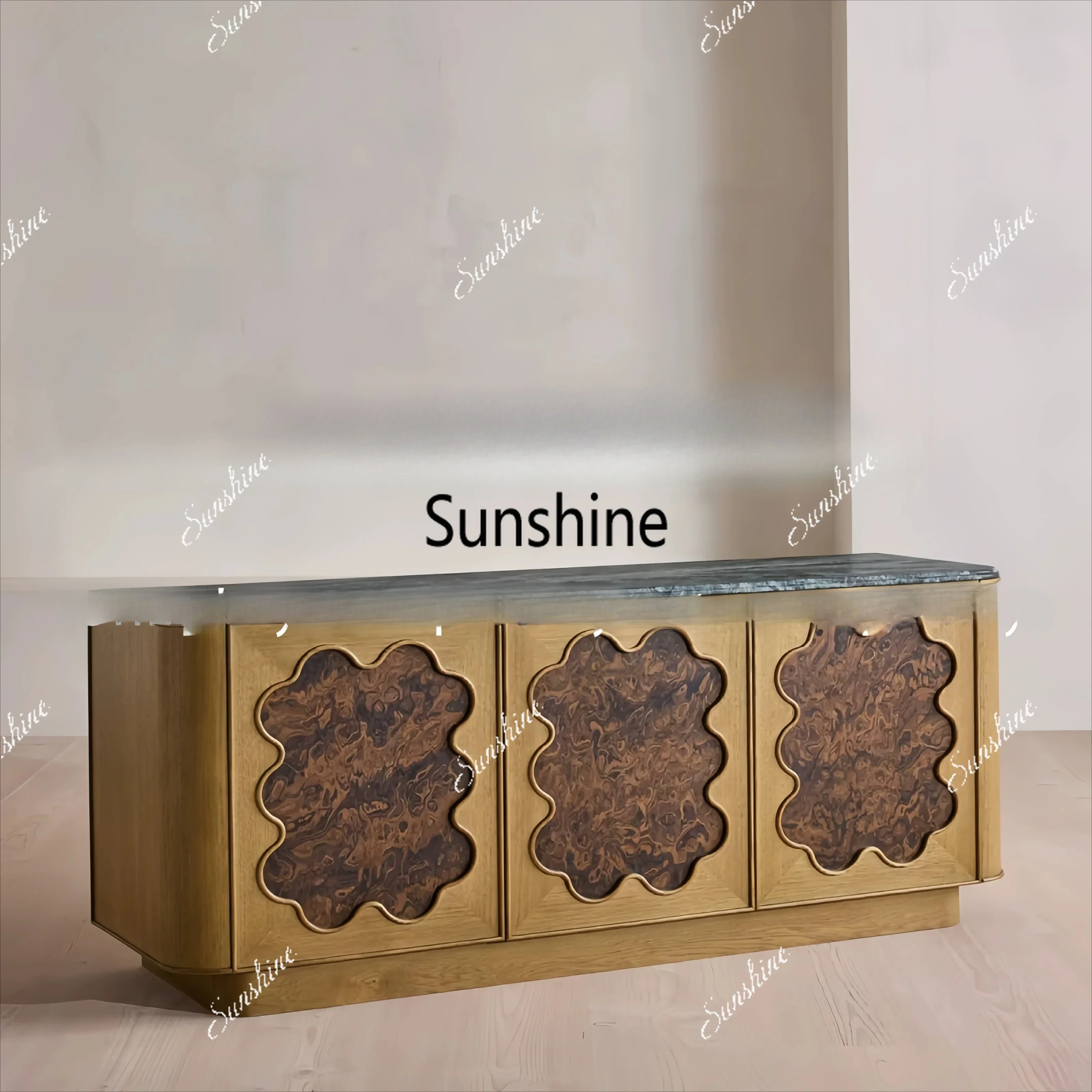 Medieval style light luxury dining side cabinet solid wood marble countertop
Medieval style light luxury dining side cabinet solid wood marble countertop