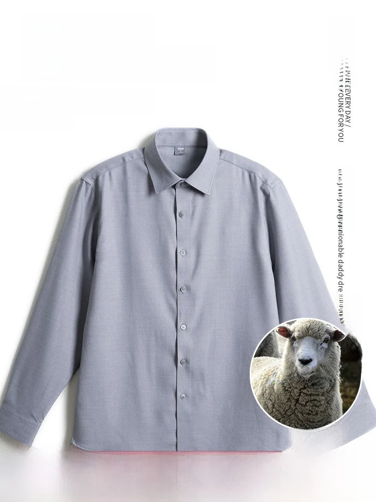 Loose Fit Men's irt with Wool Anti-Wrinkle Spring Autumn Clothing for Middle-Aged And ly Fathers Casual Sle Long Sve
Loose Fit Men's irt with Wool Anti-Wrinkle Spring Autumn Clothing for Middle-Aged And ly Fathers Casual Sle Long Sve