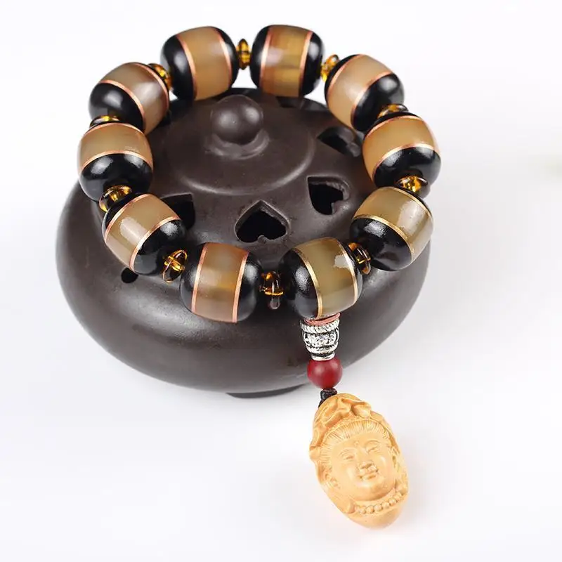 UMQ Браслет из натуральных тибетских бусин с рогами раба, инкрустированный рогом, медным краем и браслетом из самшита Гуаньинь
UMQ Браслет из натуральных тибетских бусин с рогами раба, инкрустированный рогом, медным краем и браслетом из самшита Гуаньинь