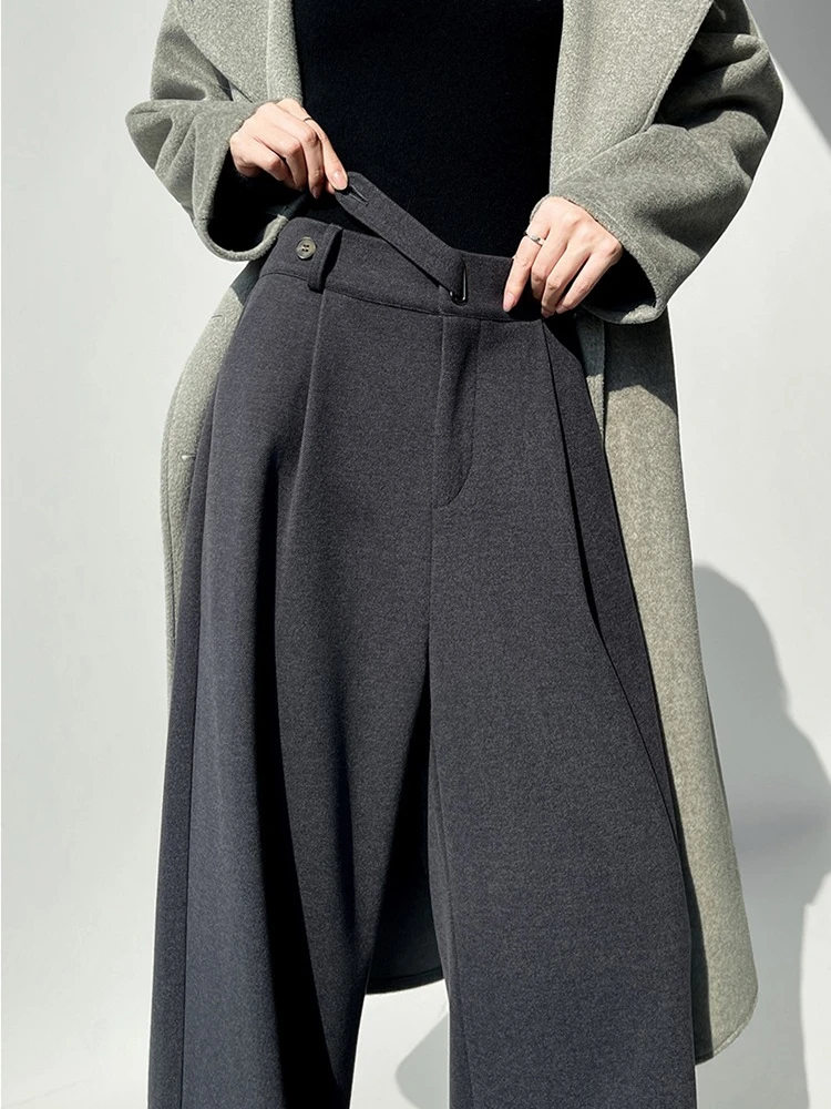 Новые женские шерстяные брюки на флисовой подкладке с высокой талией, прямые, широкие, в пол, для осени-зимы 2026
Новые женские шерстяные брюки на флисовой подкладке с высокой талией, прямые, широкие, в пол, для осени-зимы 2026