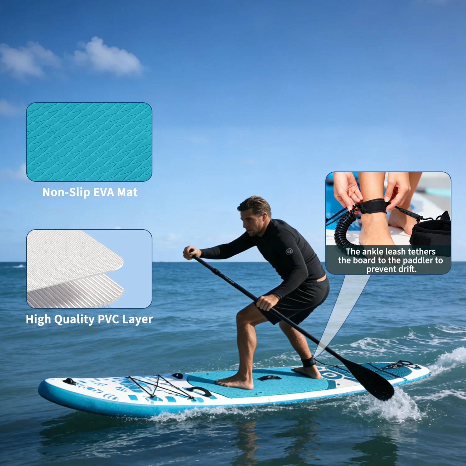 10'/10'6"/11'6" Inflatable Paddle Boards for Adults & Youth, Inflatable Stand Up Paddle Board with Premium SUP Accessories, Wide Stable Design, Anti-Slip EVA Deck, Built-in Camera Mount
10'/10'6"/11'6" Inflatable Paddle Boards for Adults & Youth, Inflatable Stand Up Paddle Board with Premium SUP Accessories, Wide Stable Design, Anti-Slip EVA Deck, Built-in Camera Mount